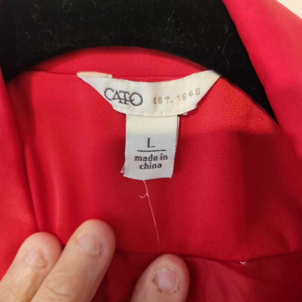 Cato Vibrant Red Womens Blazer Size L Euc - Picture 3 of 6